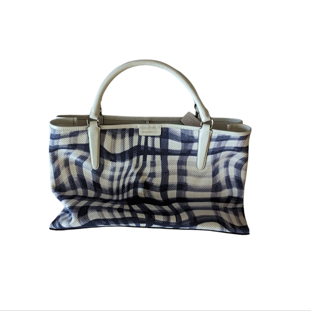 Coach White and Blue Satchel